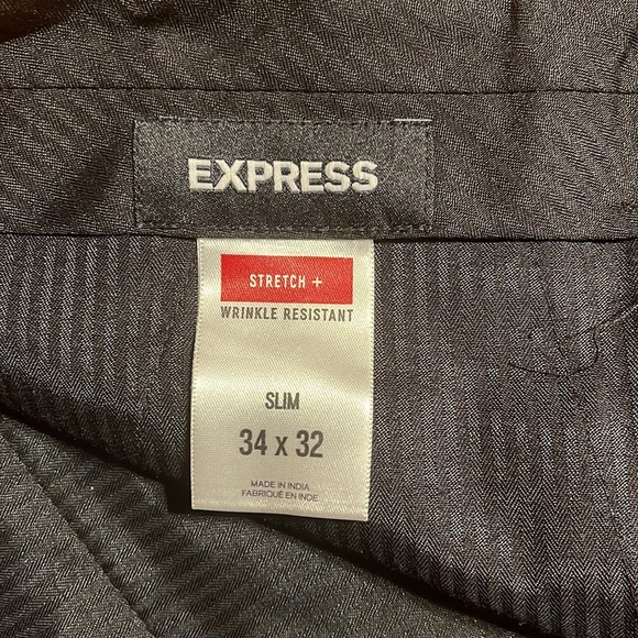 Express Slim Black Wool-Blend Modern Tech Suit Pant - Picture 9 of 11